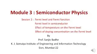 Semiconductor Physics Session 2 (Fermi Level and Fermi Function)