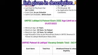 Uttarakhand Revenue Sub Inspector Patwari and Lekhpal Recruitment 2022 