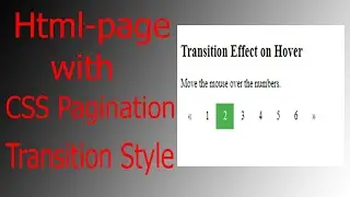 How to Create a Transition Effect on Hover Pagination Only Html and CSS(2021)