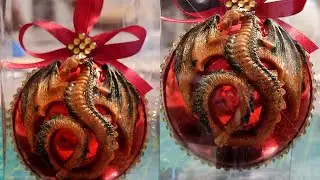 DIY  Дракон символ2024 года на ёлочной игрушки.Подарки своими руками .