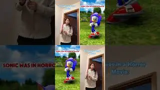 Sonic was in horror movie vs Original #funnyshorts #sonic #animatedfilm