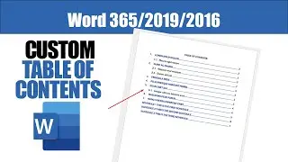 How to create a custom automated Table of Contents (ToC) - Word