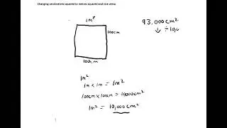 Changing centimetres squared into metres squared and vice versa