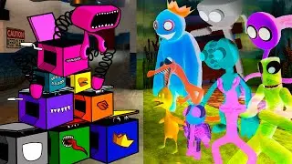 Boxy Rainbow Friends vs Ghost Rainbow Friends but New Voice Friday Night Funkin Mod Roblox