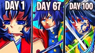 Spending 100 Days As GIYUU Tomioka In Project Slayers..