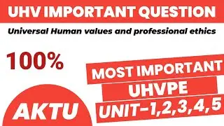 Universal Human values and professional ethics important questions aktu 2024 | UHVPE Imp aktu