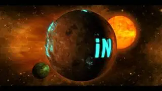 3D Exploding Planet With Sun And Orbiting Moon Ident