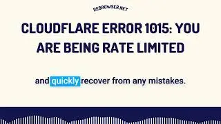 Cloudflare Error 1015: You Are Being Rate Limited