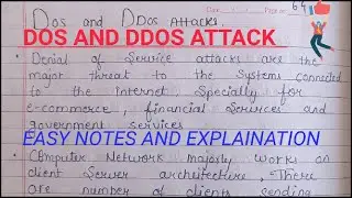 Dos and Ddos attack | Dos attack | denial of service attack | lecture 35