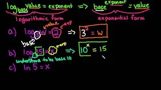 Rewrite from Logarithmic Form to Exponential Form