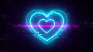 Cyberpunk Futuristic Neon Heart Background video | Footage | Screensaver