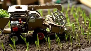 Real Mini Combine Harvester Cuts Actual Crops | DIY Farming Machine