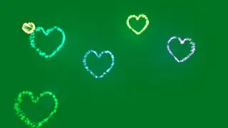 Heart effect green screen , 