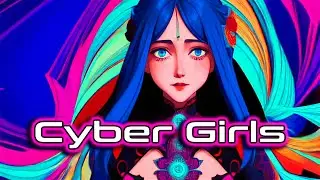[4K]  Cyber Girls AI Generative Art || VJ Loops Visuals