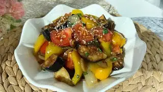 Тёплый салат с БАКЛАЖАНАМИ🍆😋| Салат за 10 минут🤩| Хрустящие баклажаны в кисло-сладком соусе🤤