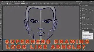 SUPERHERO  look like Arnold Schwarzenegger! How to drawing this  in Illustrator? #drawing #super