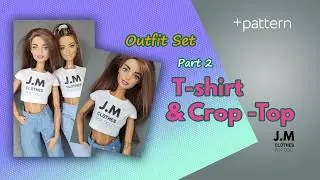 How to Sew a Realistic Barbie T-Shirt & Crop Top👕✨