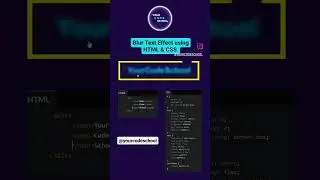 Blur Text Effect using HTML & CSS 👨🏼‍💻🤩|Your Code School | #yourcodeschool #javascript