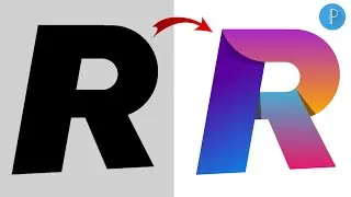 Modern R Letter Logo Design On Pixellab || Pixellab Tutorial #youtube
