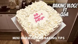 Red Velvet Cake with cream cheese topping | BAKING VLOG | Q&A