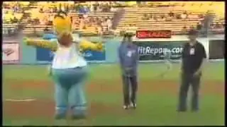 Homer Simpson Throwing out the first pitch at a Dodgers Game