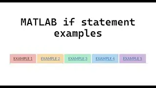 MATLAB if statement examples