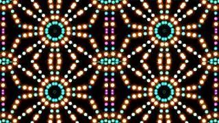 green screen Neon colorful LED wall of dots on dark background - seamless background