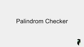 Einen Palindrom Checker schreiben