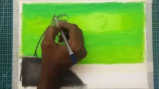 GREENARY IN SEA SIDE - COCONUT TREE | DRAWING IDEAS | OIL PASTELS