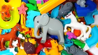 Satisfying Building Blocks Marble Run ASMR Very popular! Lots of animals! Block coaster omnibus!