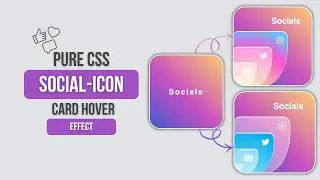 Social Media Card Hover Animation Using HTML & CSS | Animated Icons UI Design