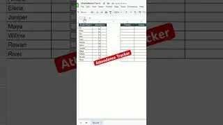 Attendance Tracker in Google Sheets #excel #googlesheets #trending #shorts #videoshort #learning