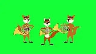 Green Screen Fox Band Animated No Copyright Free To Use (Chroma Key)