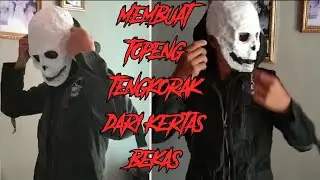 how to make a mask out of paper/cara membuat topeng tengkorak dari kertas.