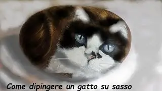 COME FARE PER DIPINGERE UN GATTO SU SASSO How to paint a cat on a rock