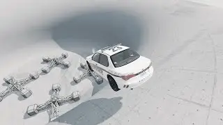 What car will survive in 4 meat grinders? Complete destruction - BeamNG Drive