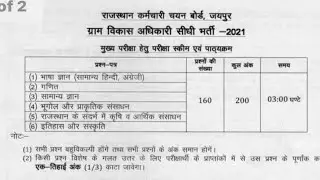 ग्राम विकास अधिकारी VDO मुख्य परीक्षा 2021 हेतु विस्तृत पाठ्यक्र।