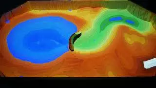 Water simulation dam (Augmented reality sandbox)