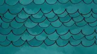 [4K] Cartoon Waves Transition - Green Screen