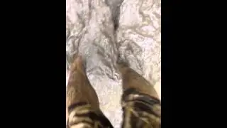 Barefoot summer mud fun