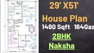 29'*51'House Plan|1480sqft 164Gaz|