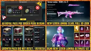 🔴 A8 Pre Order Perks in BGMI | Seren Lumina SCARL Complete Look | Growth Pack Unavailable in Bgmi ?