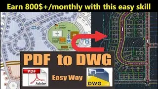 Pdf to Dwg in AutoCAD with Actual Scale | Convert pdf into AutoCAD | Tracing in AutoCAD Civil 3d