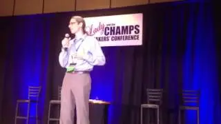 Manley introducing Craig Valentine keynote speech at Lady & the Champs 2013