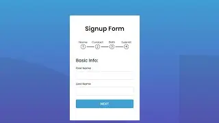 Multi Step Form with Step Progress Bar in HTML CSS & JavaScript [Part -2]