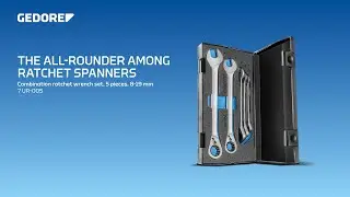 5 to 7 degree swing-back angle and UNIT DRIVE profile: GEDORE ring ratchet spanner set 7 UR-005