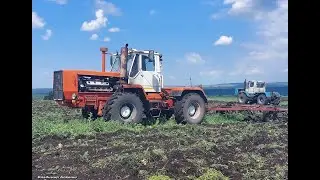 Мощные тракторы Т-150К чадят в поле! Powerful T-150K tractors smoke in the field