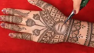 mehndi designs simple full back hand | ganesh chaturthi mehndi | Easy mehndi | mehandi ka design