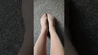 Painted toes in pantyhose