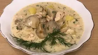 «СЫРНЫЙ СУП С ГРИБАМИ И КУРИНОЙ ГРУДКОЙ» Вкуснятина необыкновенная! Яркий насыщенный вкус.